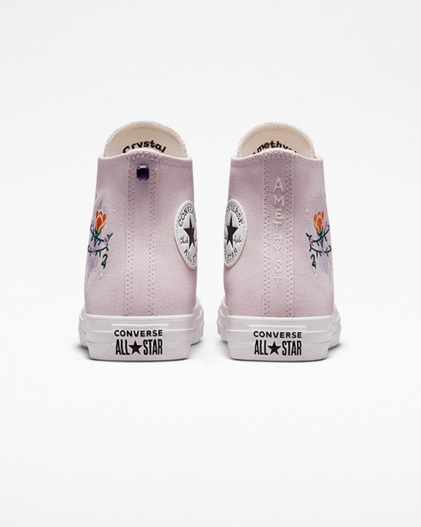 Tenisi Inalti Dama Converse Chuck Taylor All Star Embroidered Crystals Roz Albi | RO TPLEU652